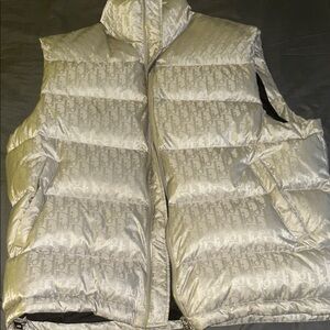 Dior silver and White Jacket with Logo Patch